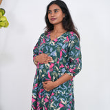 Hunter green fern maternity nursing wear