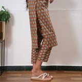 Orange round neck cotton co-ords set