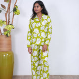 Lime green cotton night suit