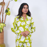 Lime green cotton night suit