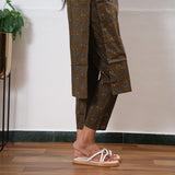 Brown round neck cotton co-ords set