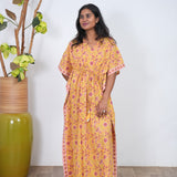 Lime yellow cotton kaftan
