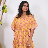 Lime yellow cotton kaftan