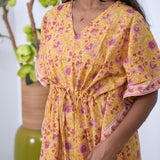 Lime yellow cotton kaftan