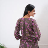 Grey round neck cotton co-ords set