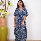 Dark blue cotton kaftan