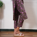 Grey round neck cotton co-ords set