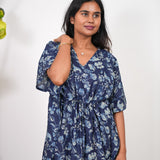 Dark blue cotton kaftan