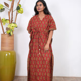 Red paisley cotton kaftan