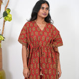 Red paisley cotton kaftan