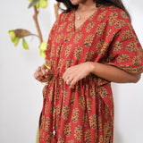 Red paisley cotton kaftan