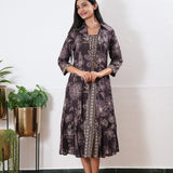 Grape overcoat cotton midi dress