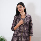 Grape overcoat cotton midi dress