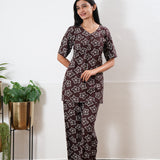 Chocolate brown cotton lounge sleep wear
