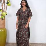 Burgundy cotton kaftan