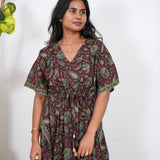 Burgundy cotton kaftan