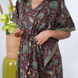 Burgundy cotton kaftan