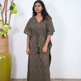 Olive green cotton kaftan