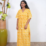 Mustard cotton kaftan