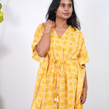 Mustard cotton kaftan