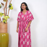 Mauve cotton kaftan