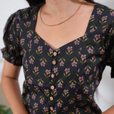Black button down cotton top