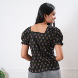 Black button down cotton top