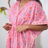 Baby rose cotton kaftan