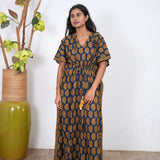 Royal blue paisley cotton kaftan