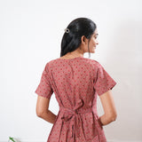 Mauve butta cotton midi dress
