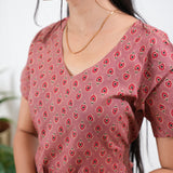 Mauve butta cotton midi dress