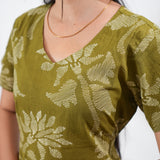 Grass green cotton midi dress