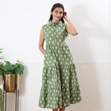 Moss cotton button down shirt midi dress