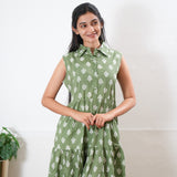 Moss cotton button down shirt midi dress