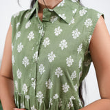 Moss cotton button down shirt midi dress