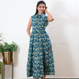 Maldives cotton button down shirt midi dress