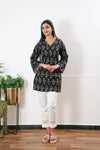 Peplum cotton short kurti - Onyx