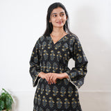 Peplum cotton short kurti - Onyx