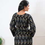 Peplum cotton short kurti - Onyx