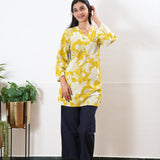 Peplum cotton short kurti - turmeric