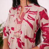 Ruby red mandarin anarkali kurti