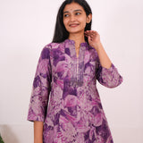 Purple mandarin anarkali kurti
