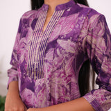 Purple mandarin anarkali kurti