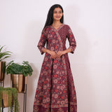 Ruby red cotton long gown