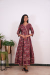 Ruby red cotton long gown