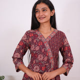 Ruby red cotton long gown