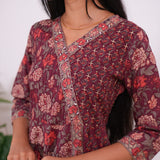 Ruby red cotton long gown