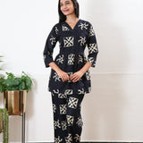 Royal blue butta v neck cotton co- ords set