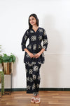 Royal blue butta v neck cotton co- ords set