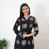 Royal blue butta v neck cotton co- ords set